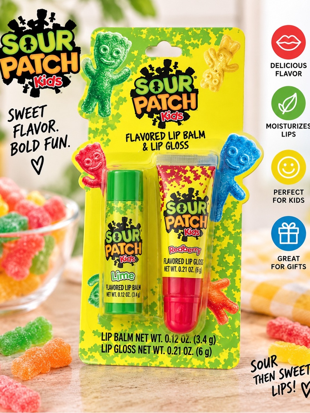 5/25 ✨✨ Lime & Redberry Flavored Lip Balm + Lip Gloss
